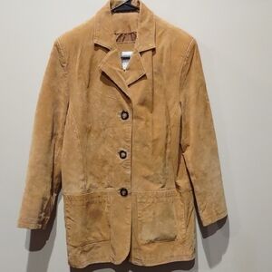 Suede Leather Tan, Camel Color Jacket, S